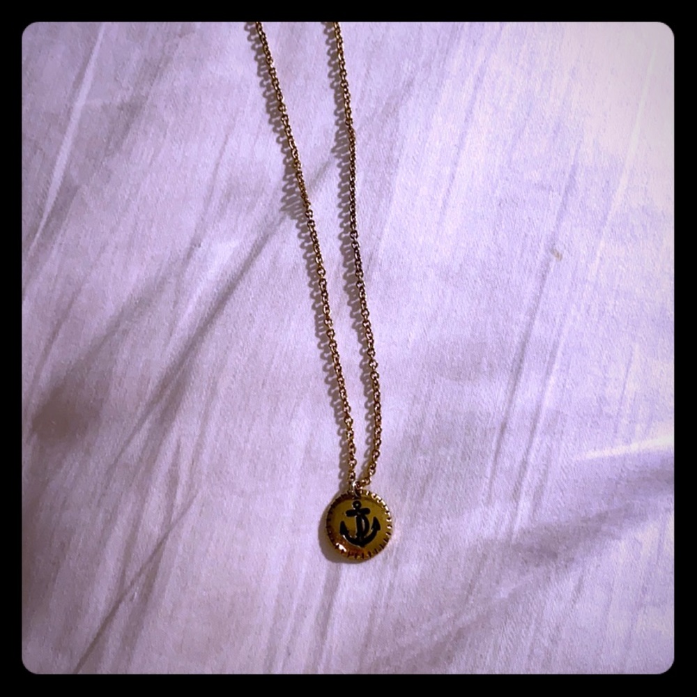 gold anchor necklace